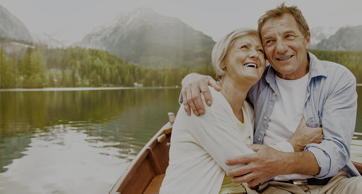 couple on boat in lake