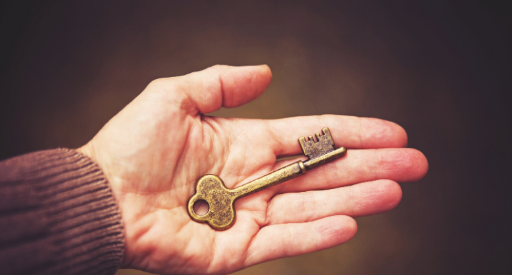 key in palm